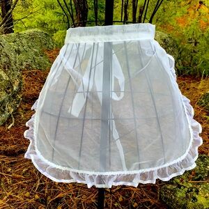 Sheer Fabric Apron with Ruffles Christmas Octoberfest Bridal Shower Cottagecore